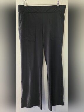 Athleta Black Wide-Leg Pull-On Pants Size 12